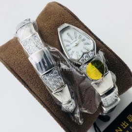 Bvlgari An Factory Fashion Diamond Quartz Watch For Women Silver