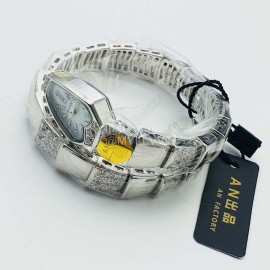 Bvlgari An Factory Fashion Diamond Quartz Watch For Women Silver