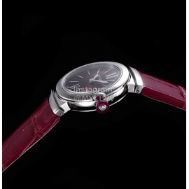 Bvlgari An Factory 28mm Dial Watch For Women Wine Red