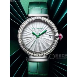 Bvlgari Lvcea Sapphire Crystal Diamond Watch Green