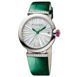 Bvlgari Lvcea Sapphire Crystal Diamond Watch Green
