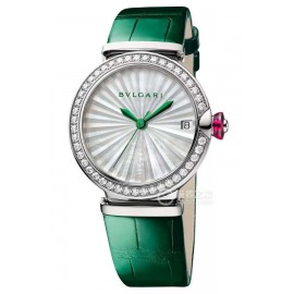 Bvlgari Lvcea Sapphire Crystal Diamond Watch Green