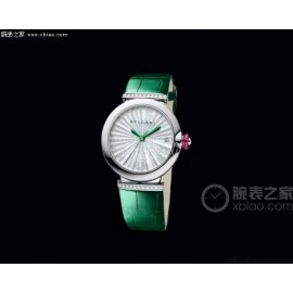 Bvlgari Lvcea Sapphire Crystal Diamond Watch Green