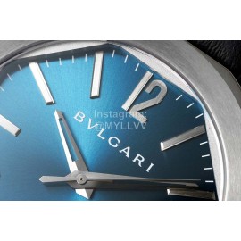 Bvlgari Octo Roma 41mm Dial Leather Strap Watch For Men Blue