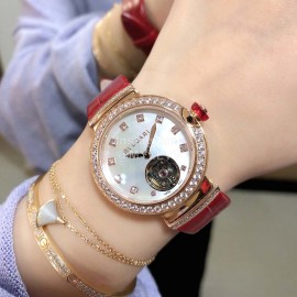 Bvlgari Lvcea Series Cowhide Strap Watch For Women