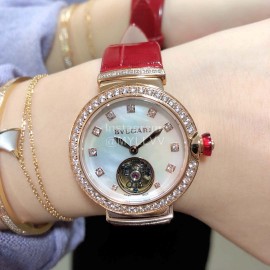 Bvlgari Lvcea Series Cowhide Strap Watch For Women