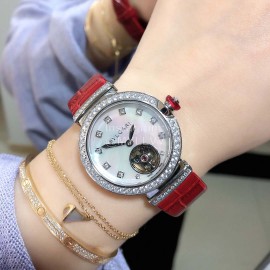 Bvlgari Lvcea Series Fashion Cowhide Strap Watch For Women