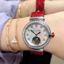 Bvlgari Lvcea Series Fashion Cowhide Strap Watch For Women