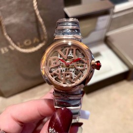 Bvlgari Letter Hollowed Out Design Mechanical Watch For Women