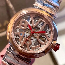 Bvlgari Letter Hollowed Out Design Mechanical Watch For Women
