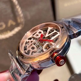 Bvlgari Letter Hollowed Out Design Mechanical Watch For Women