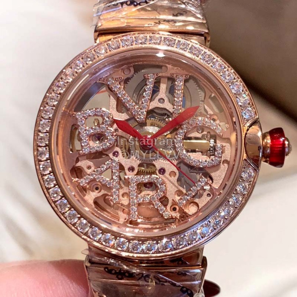 Bvlgari New Letter Hollowed Out Design Mechanical Watch For Women