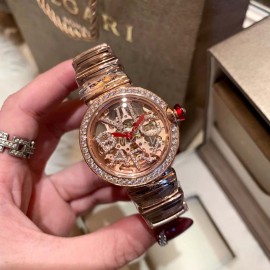 Bvlgari New Letter Hollowed Out Design Mechanical Watch For Women