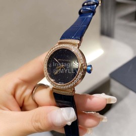 Bvlgari Aventurine 33mm Dial Leather Strap Watch For Women