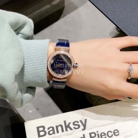 Bvlgari Aventurine 33mm Dial Leather Strap Watch For Women