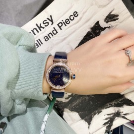 Bvlgari Aventurine 33mm Dial Leather Strap Watch For Women