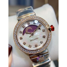 Bvlgari Blingbling Diamond 33mm Dial Lunar Watch Purple