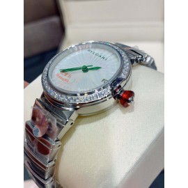 Bvlgari Calendar Steel Strap Diamond Watch 