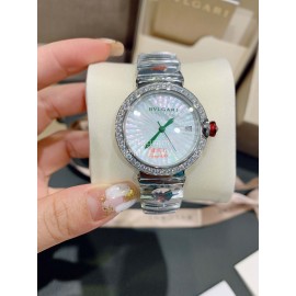 Bvlgari Calendar Steel Strap Diamond Watch 