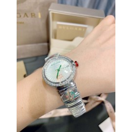 Bvlgari Calendar Steel Strap Diamond Watch 