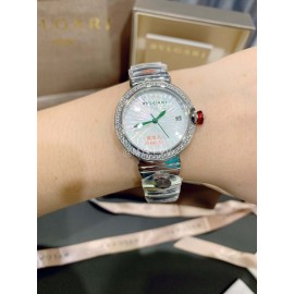 Bvlgari Calendar Steel Strap Diamond Watch 