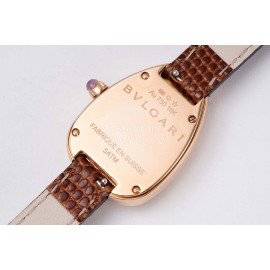Bvlgari Serpenti Cowhide Strap Watch For Women Brown