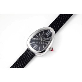 Bvlgari Serpenti Cowhide Strap Watch For Women Black