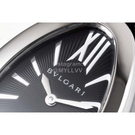 Bvlgari Serpenti Cowhide Strap Watch For Women Black