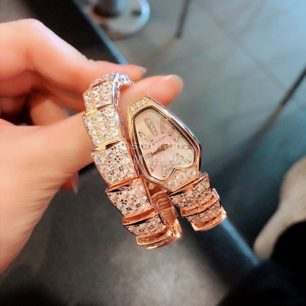 Bvlgari Serpenti Fashion Sapphire Glass Diamond Watch