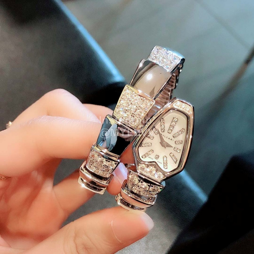 Bvlgari Serpenti Sapphire Glass Diamond Watch