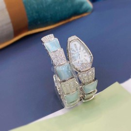 Bvlgari Serpenti Sapphire Glass Diamond Watch Blue