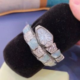 Bvlgari Serpenti Sapphire Glass Diamond Watch Blue