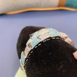 Bvlgari Serpenti Sapphire Glass Diamond Watch Blue