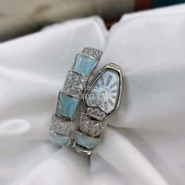 Bvlgari Serpenti Sapphire Glass Diamond Watch Blue