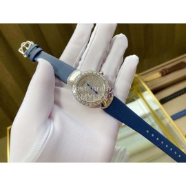 Bvlgari 36mm Diamond Dial Soft Leather Strap Watch For Women