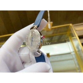 Bvlgari 36mm Diamond Dial Soft Leather Strap Watch For Women