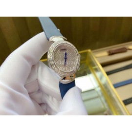 Bvlgari 36mm Diamond Dial Soft Leather Strap Watch For Women