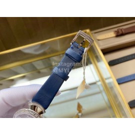 Bvlgari 36mm Diamond Dial Soft Leather Strap Watch For Women