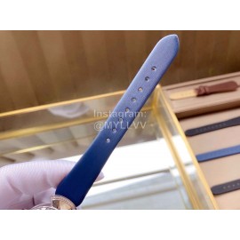 Bvlgari 36mm Diamond Dial Soft Leather Strap Watch For Women