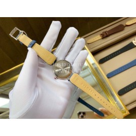 Bvlgari 36mm Diamond Dial Soft Leather Strap Watch For Women