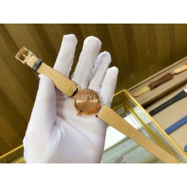 Bvlgari 36mm Diamond Gold Dial Soft Strap Watch For Women