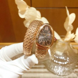 Bvlgari Serpentin Spig Series Fashion Gold Strap Diamond Watch