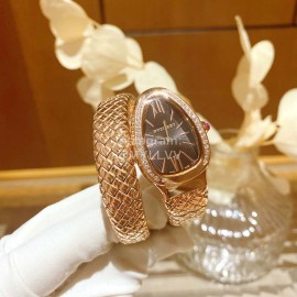 Bvlgari Serpentin Spig Series Fashion Gold Strap Diamond Watch