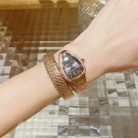 Bvlgari Serpentin Spig Series Fashion Gold Strap Diamond Watch