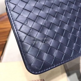 Bottega Veneta Fashion Woven Cowhide Long Zipper Wallet Blue