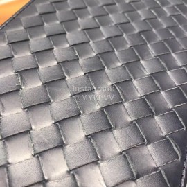 Bottega Veneta Fashion Woven Cowhide Long Zipper Wallet Blue