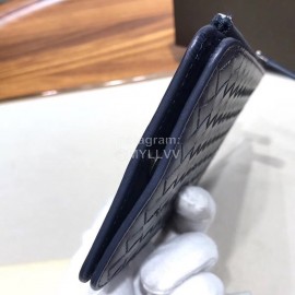 Bottega Veneta Fashion Woven Cowhide Long Zipper Wallet Blue