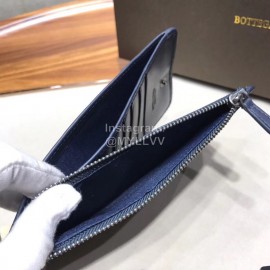 Bottega Veneta Fashion Woven Cowhide Long Zipper Wallet Blue