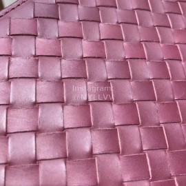 Bottega Veneta Fashion Woven Cowhide Long Zipper Wallet Purplish Red