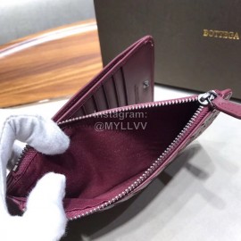 Bottega Veneta Fashion Woven Cowhide Long Zipper Wallet Purplish Red